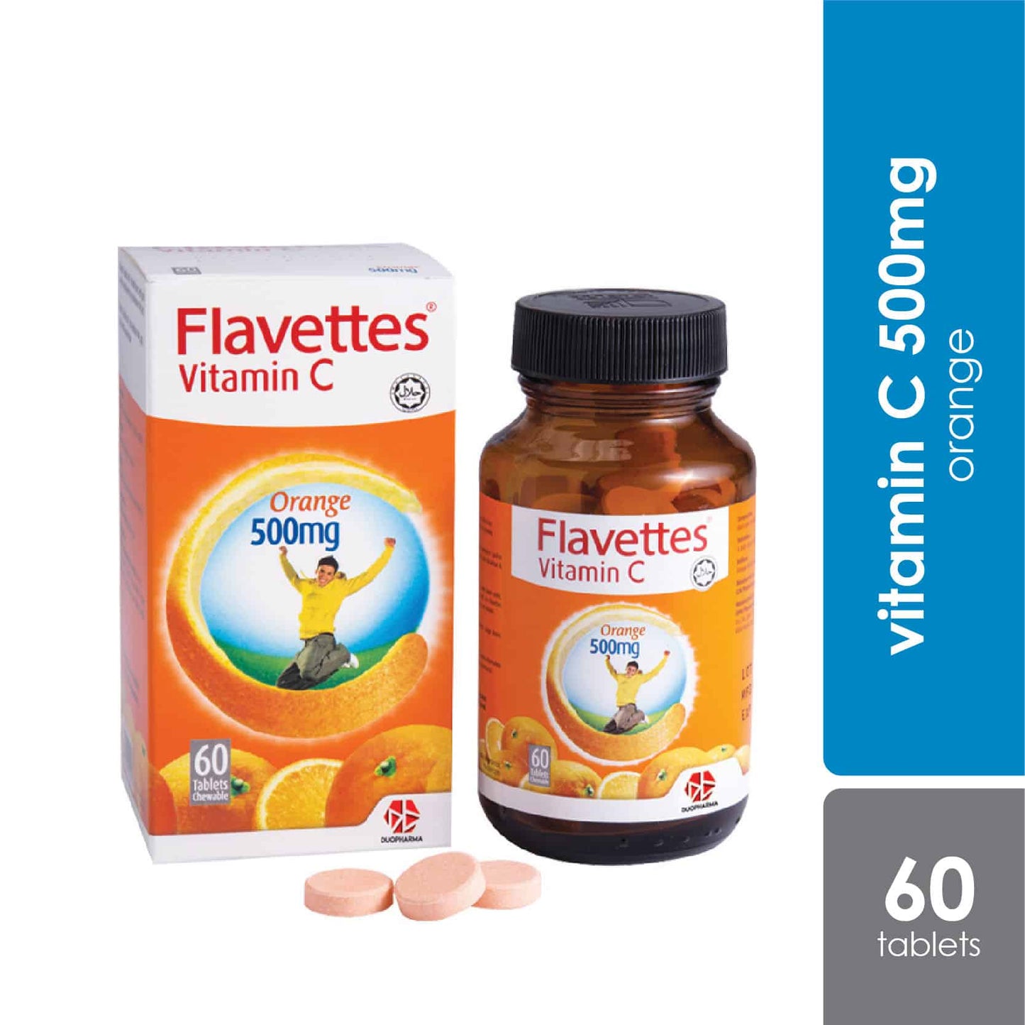 FLAVETTES VIT C SF ORANGE 500MG 60'S
