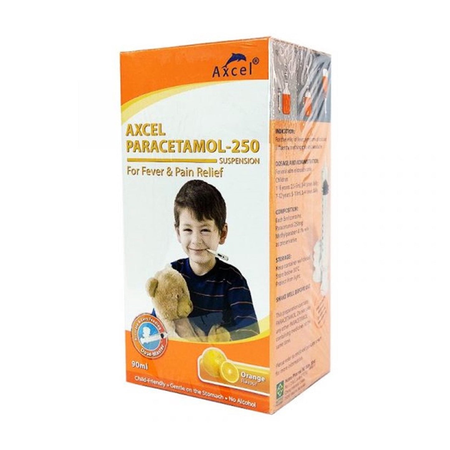 AXCEL PARACETAMOL 250MG/5ML SUSP (ORANGE) 90ML