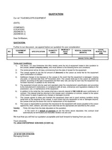 RENTAL - PLEASE REFER TO RENTAL QUOTATION : LMD 31229