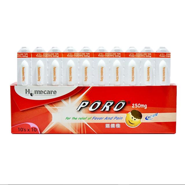 YSP PORO 250MG SUPP (HOMECARE) 1'S (10'SX10)