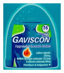 GAVISCON PEPPERMINT TAB 16'S