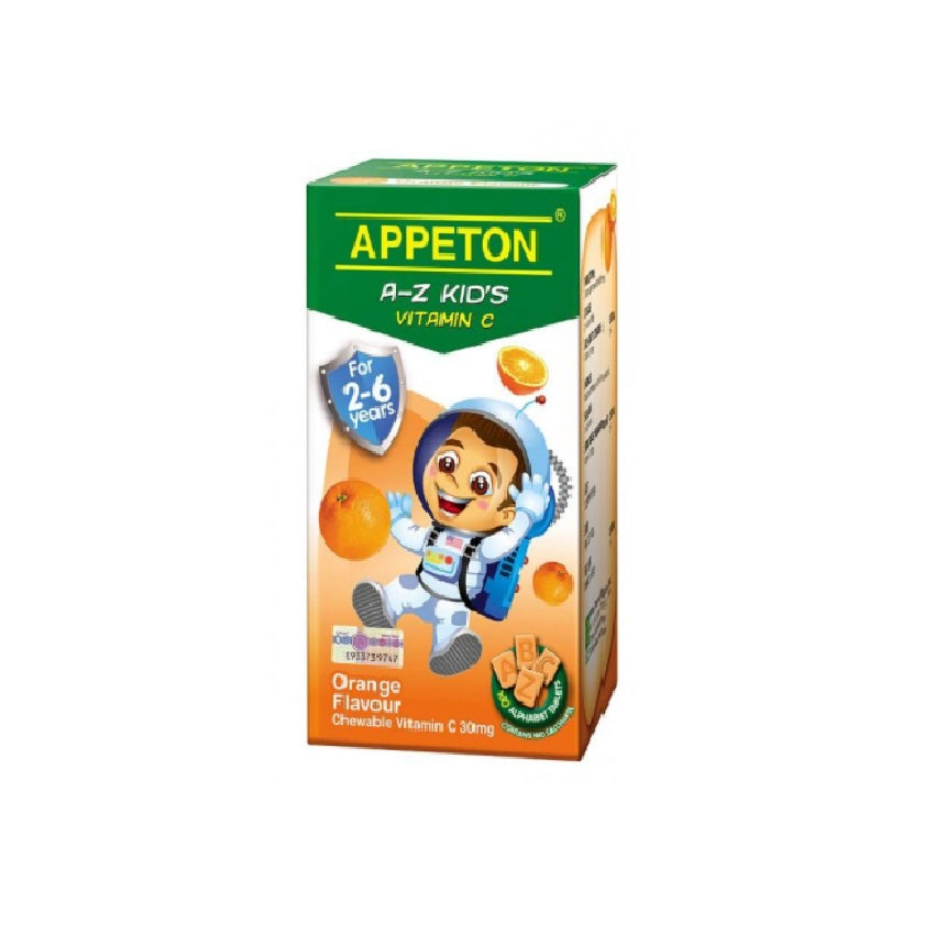 APPETON A-Z KID'S VIT C 30MG ORANGE TAB 100'S