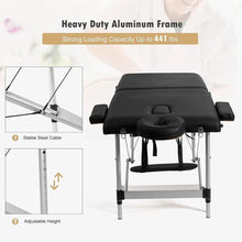DCS PORTABLE 2 FOLD ALUMINIUM MASSAGE BED