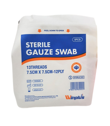 WINPLUS STERILE GAUZE SWAB 7.5CMX7.5CM 20X5'S
