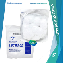 HOSPITECH STERILE COTTON BALLS 0.5 G 10'S