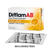 DIFFLAM AB SORE THROAT LOZENGES HONEY LEMON 12'S