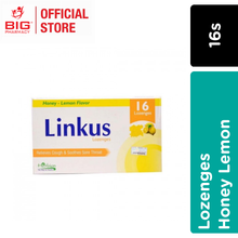 LINKUS LOZENGES HONEY LEMON 16'S