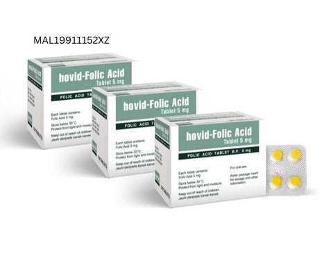 HOVID FOLIC ACID 5MG TAB - 10'S (10X10'S)