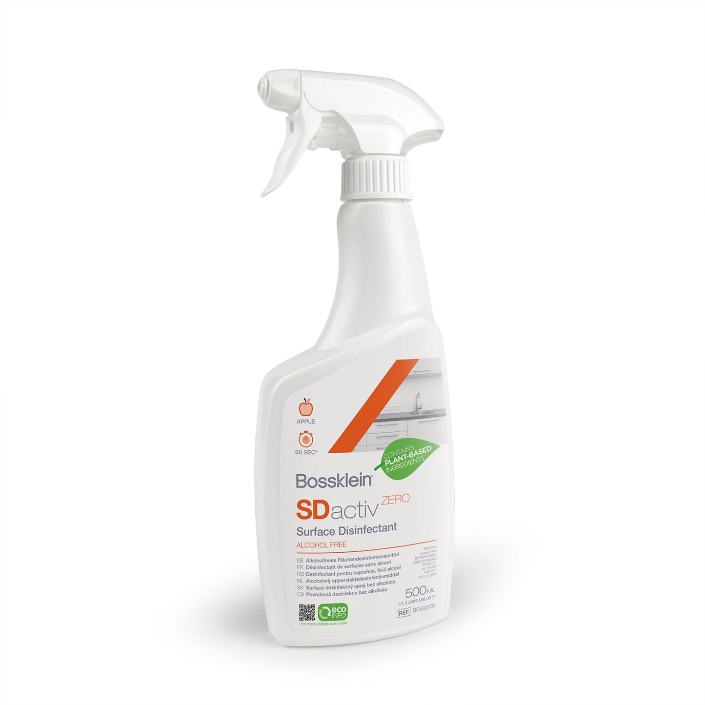 BOSSKLEIN ALCOHOL FREE SURFACE DISINFECTANT SPRAY 500ML