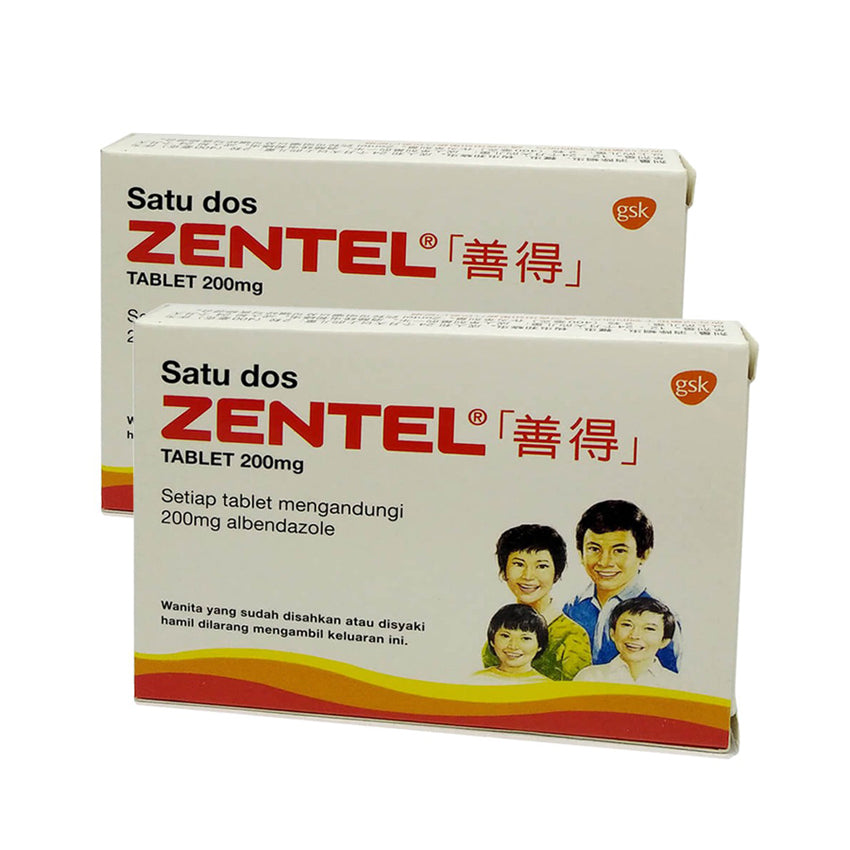 ZENTEL TAB 200MG 2'S