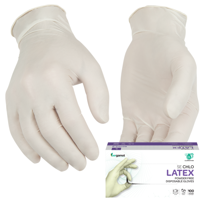 LIENTEH LATEX DISPOSABLE GLOVES POWDER FREE WHITE SIZE: S 100'S