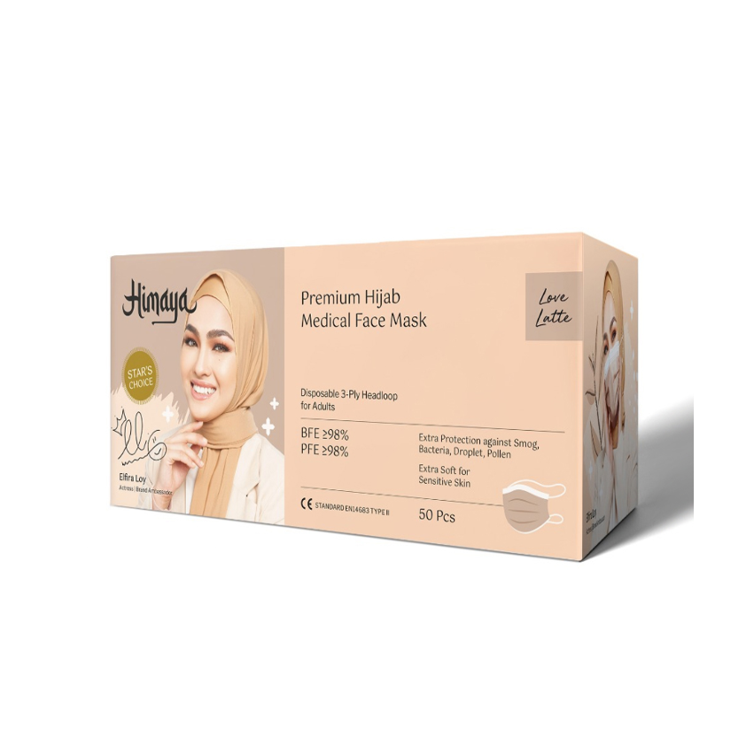 HIMAYA HIJAB FACE MASK LOVE LATTE 50'S