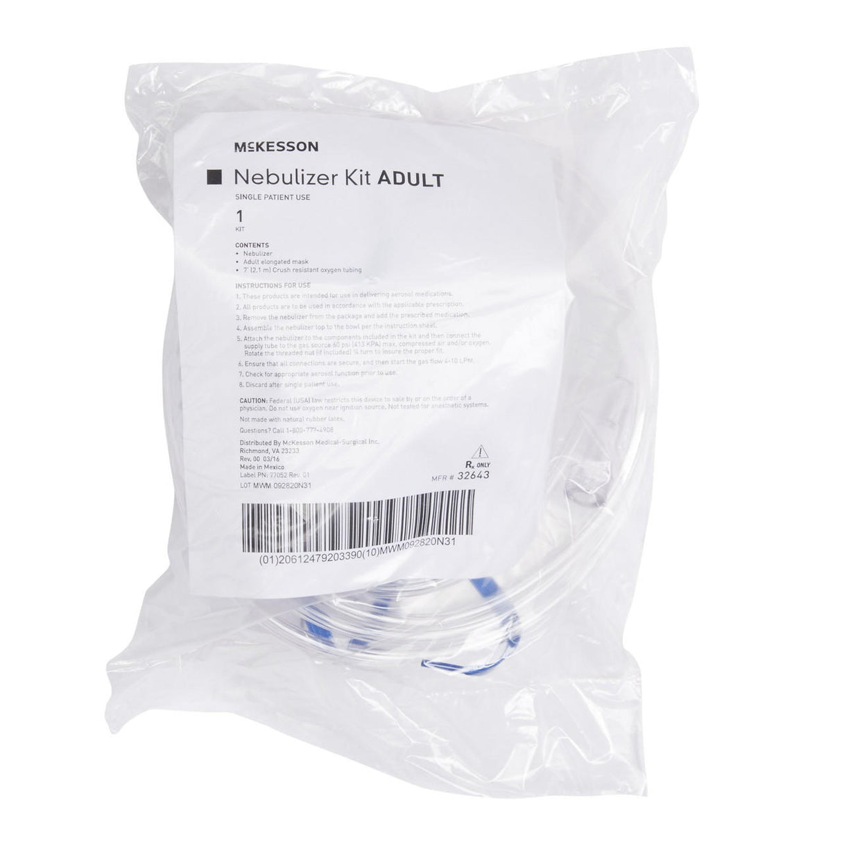 MDOC NEBULIZER MASK ADULT 1'S