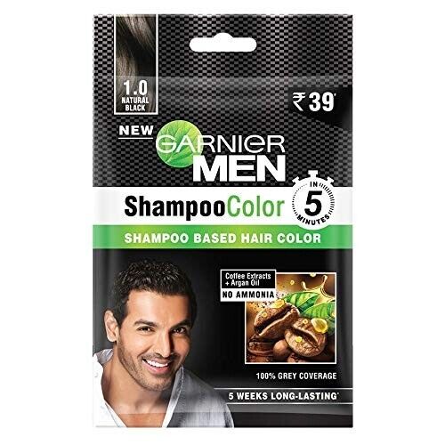 GARNIER MEN HAIR SHAMPOO COLOR 1 NATURAL BLACK