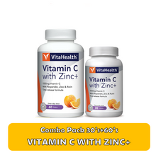 VITAHEALTH VIT C ZINC+ 60'S +30'S