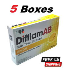 DIFFLAM AB SORE THROAT LOZENGES LEMON 12'S