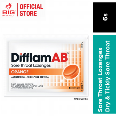 DIFFLAM AB ORANGE LOZENGES 6'S